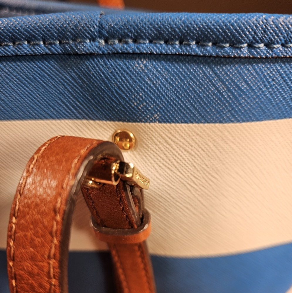 Michael Kors Jet Set Travel Stripe Calfskin Medium Tote Bag - Picture 6 of 13